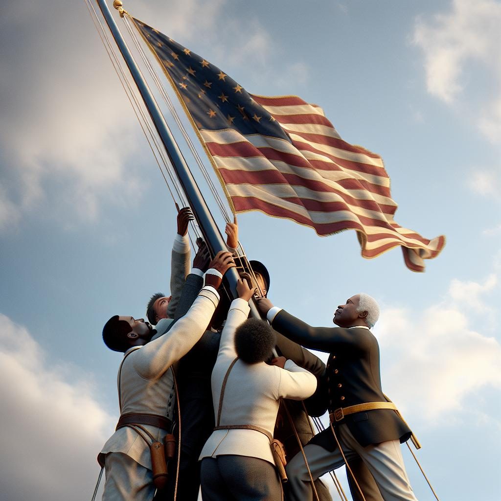 Historic flag raising ceremony.