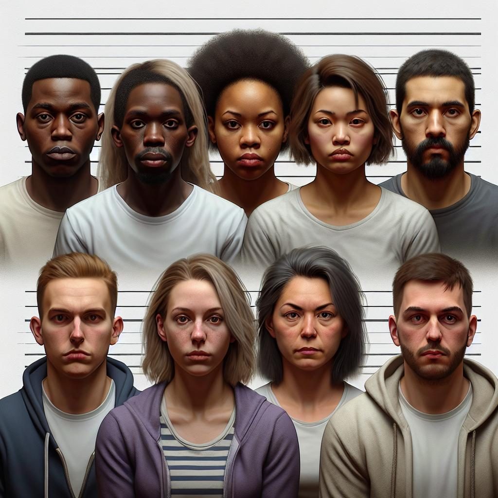 Mugshot lineup of suspects