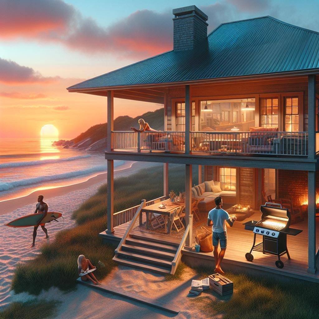 "Beachfront Sunset Home"