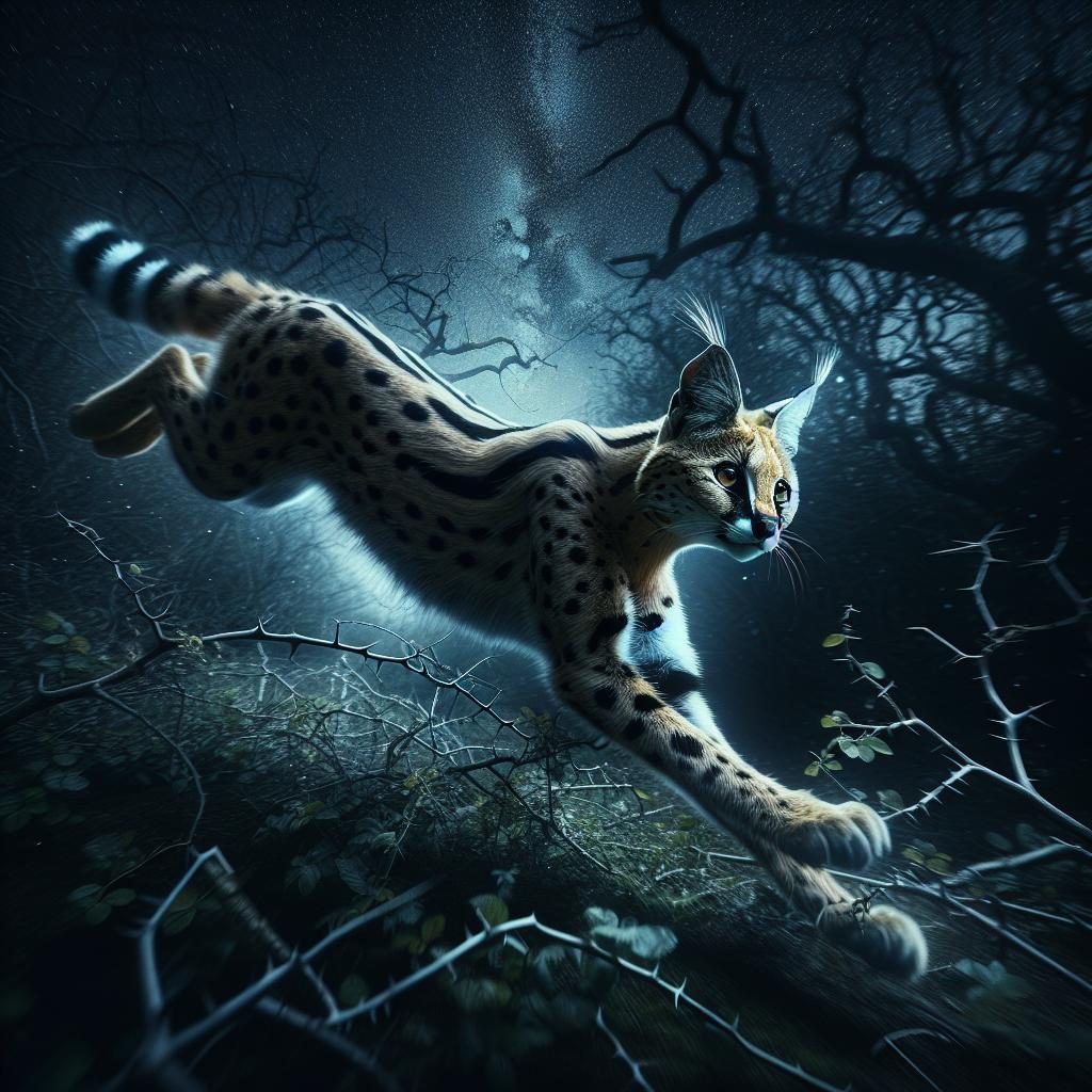 African serval escape illustration