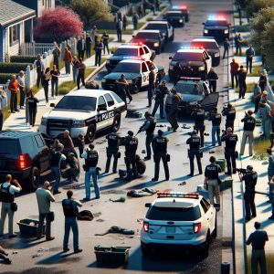 Suburban street drug bust.