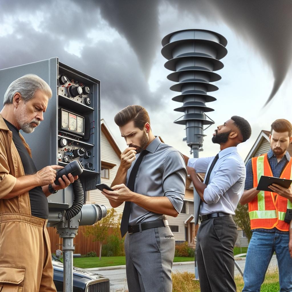 Tornado siren testing outdoors.