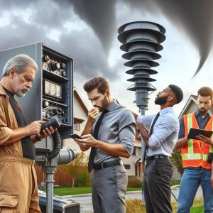 Tornado siren testing outdoors.