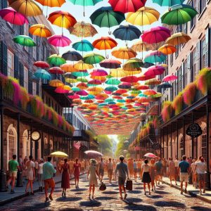 Umbrellas in Charleston Streets