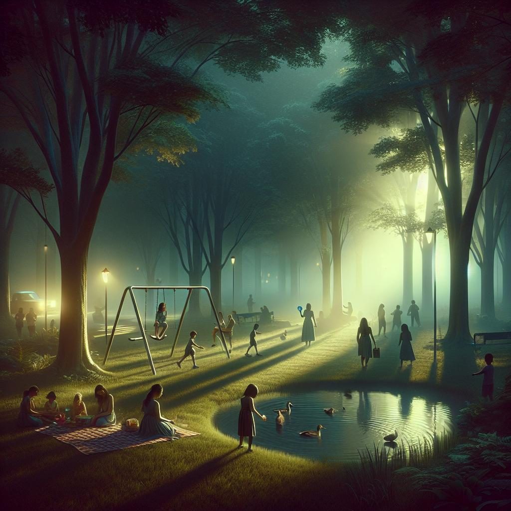 Mysterious park scene