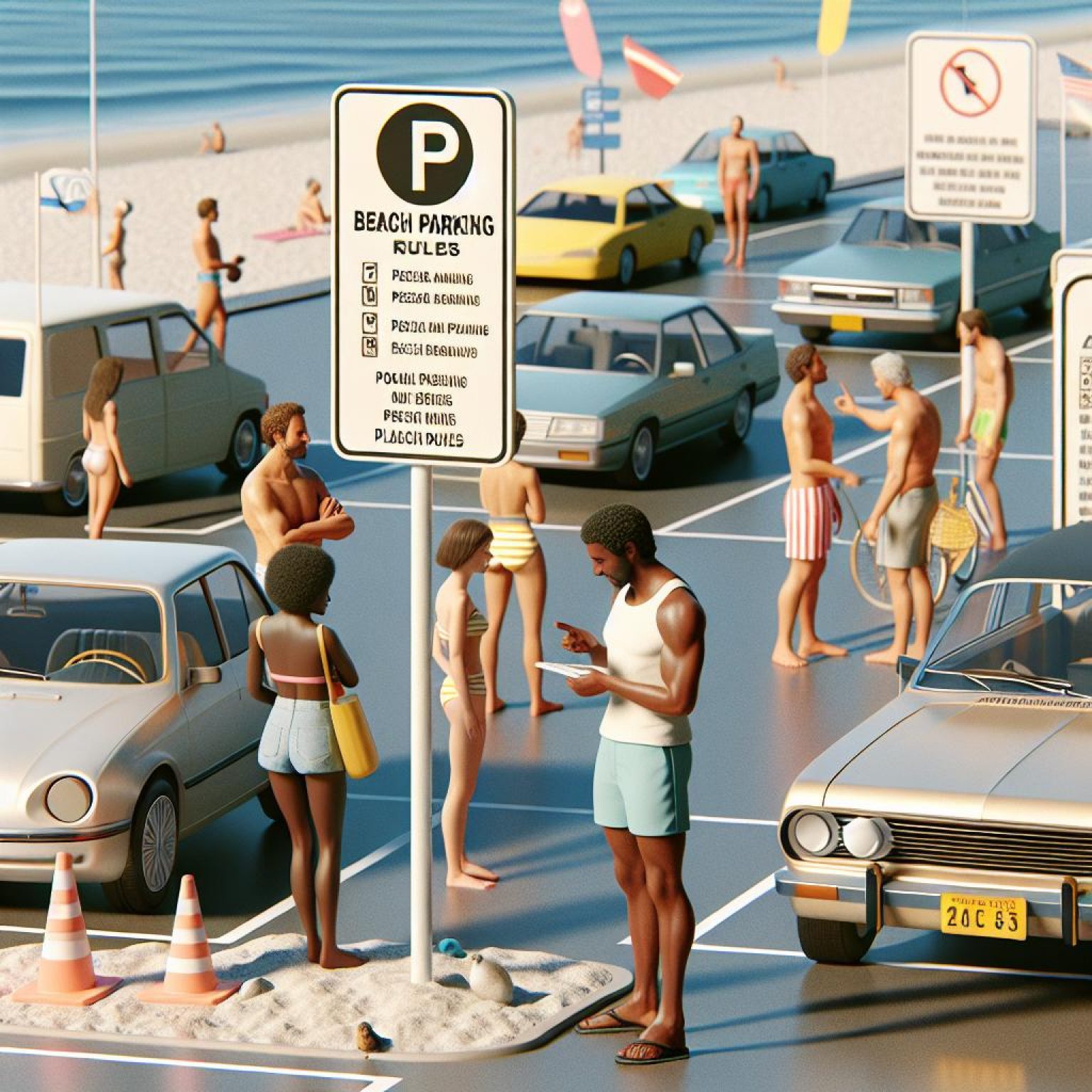 Beach Parking Signage