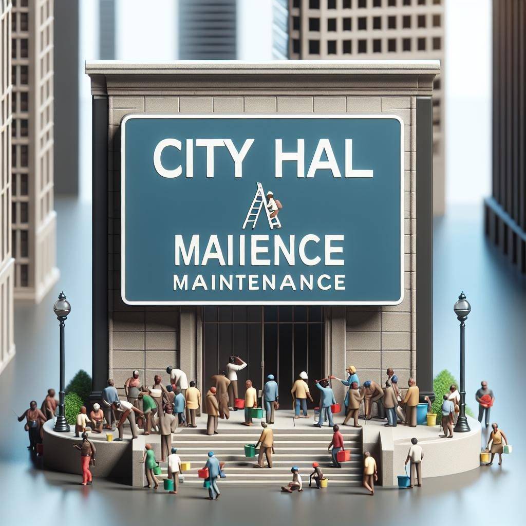 City Hall Maintenance Sign