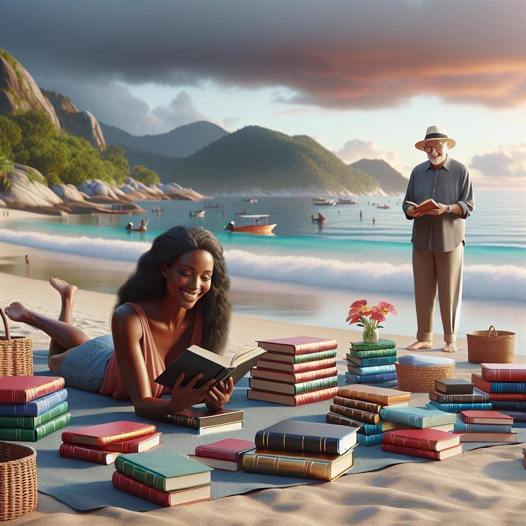 Books and coastal scenery