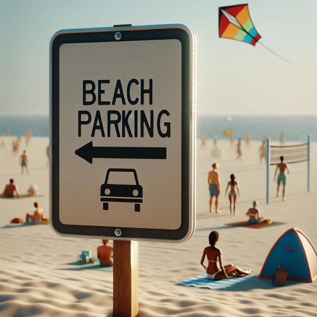 Beach Parking Sign