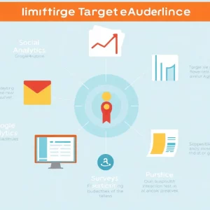 Infographic showing digital marketing tools for identifying target audience