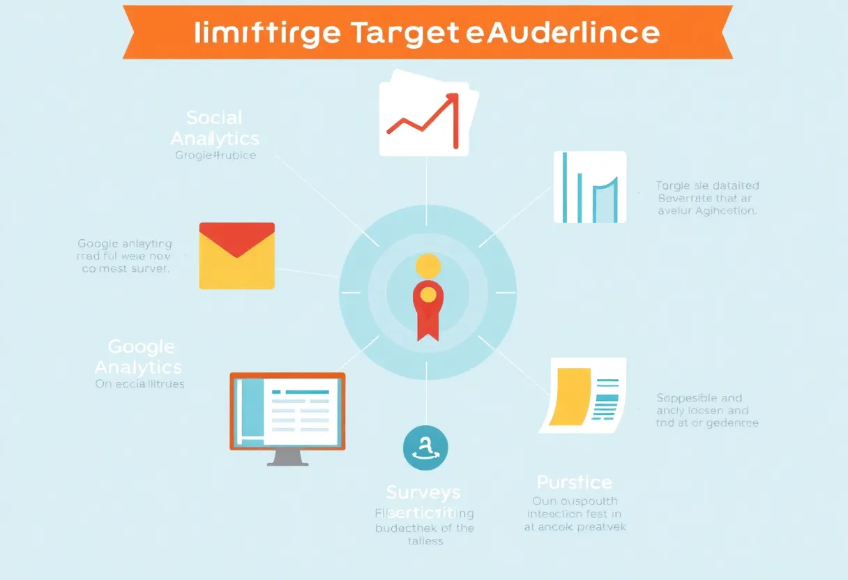 Infographic showing digital marketing tools for identifying target audience