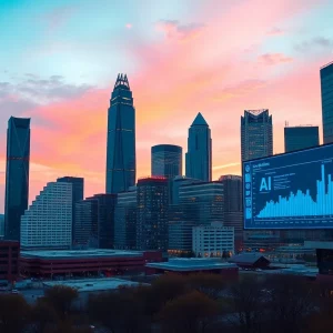 Atlanta skyline with AI marketing elements