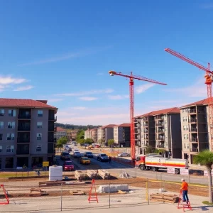 Construction of new apartment complexes in Beaufort.