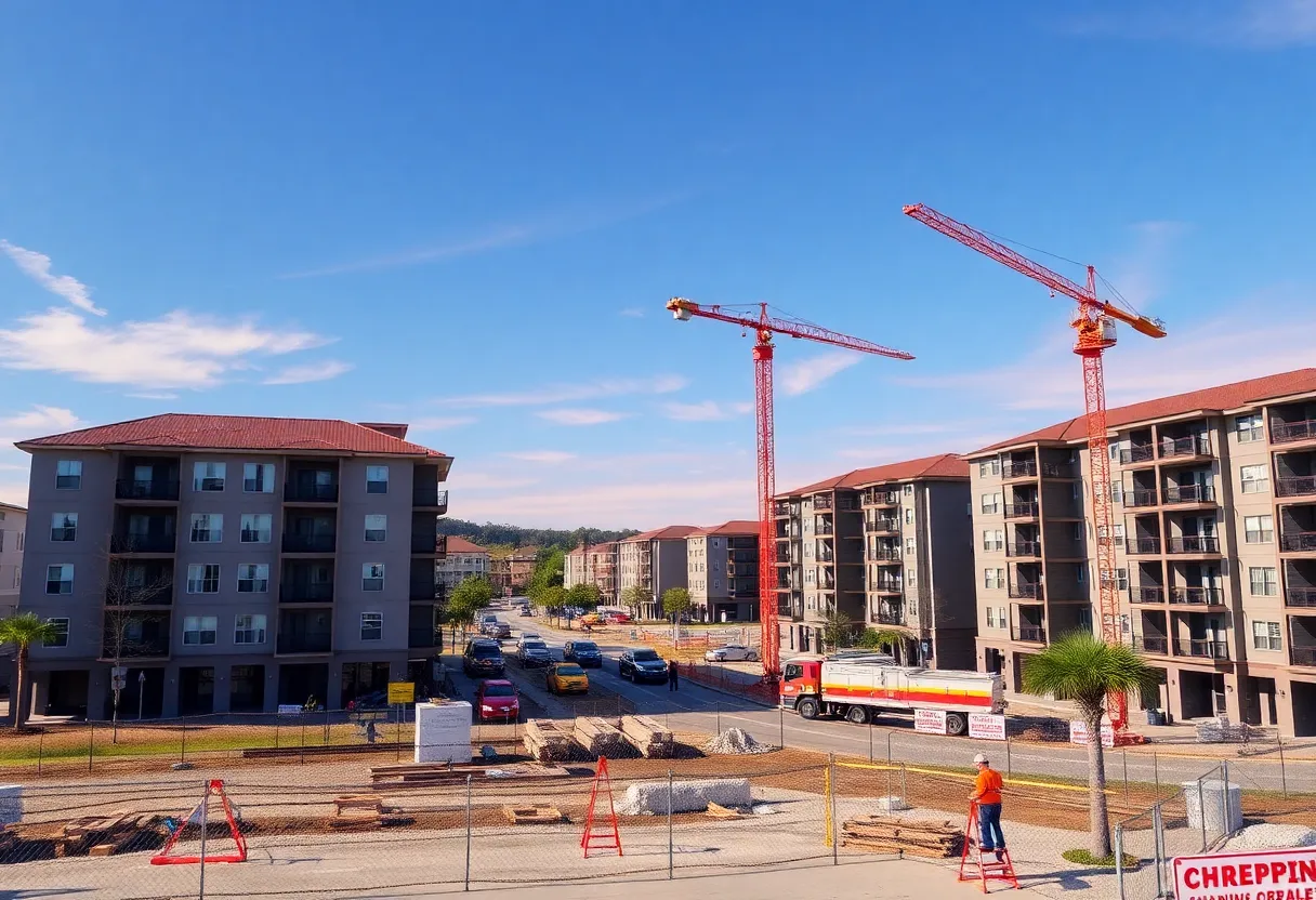 Construction of new apartment complexes in Beaufort.