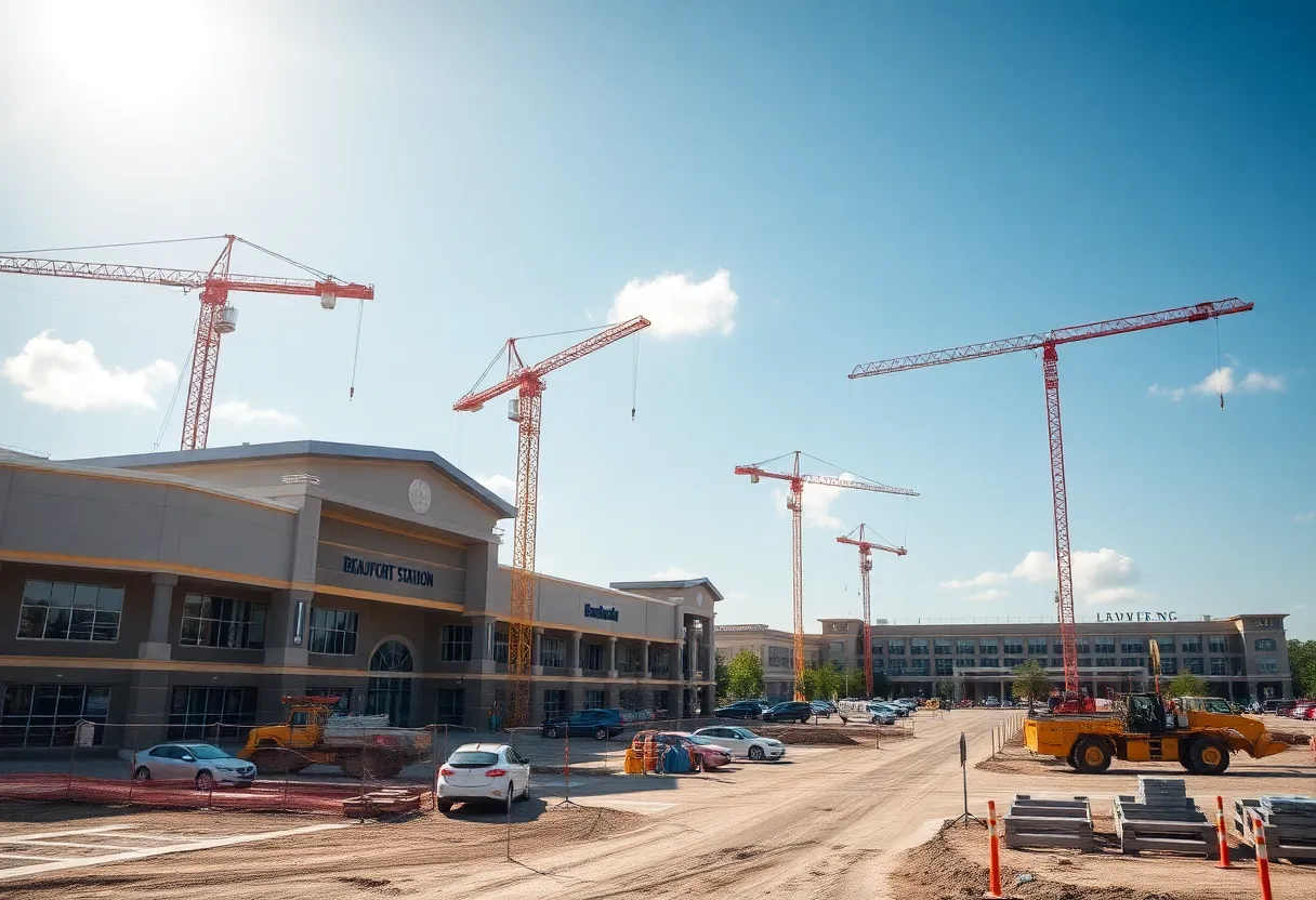 Construction of Beaufort Station shopping center