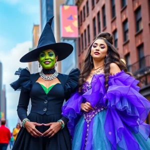 Cynthia Erivo and Ariana Grande promoting Wicked in New York