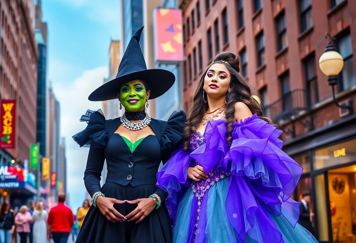 Cynthia Erivo and Ariana Grande promoting Wicked in New York