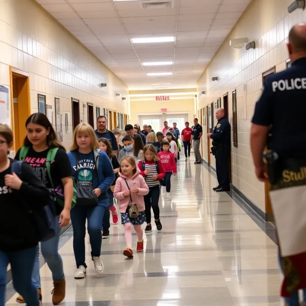 Students and staff at Beaufort Middle School amidst safety measures