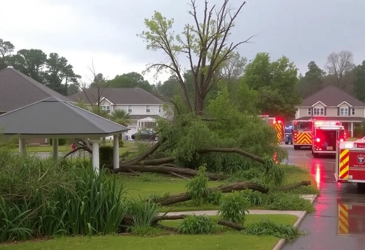 Emergency crews responding to storm damage in Bluffton, S.C.