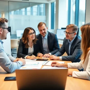 BriteCap Financial executives discussing strategy in an office