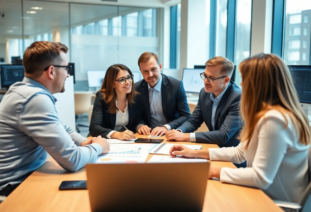 BriteCap Financial executives discussing strategy in an office