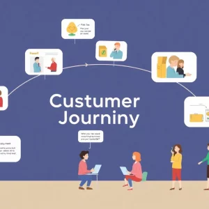 Illustration depicting customer journey mapping in digital marketing