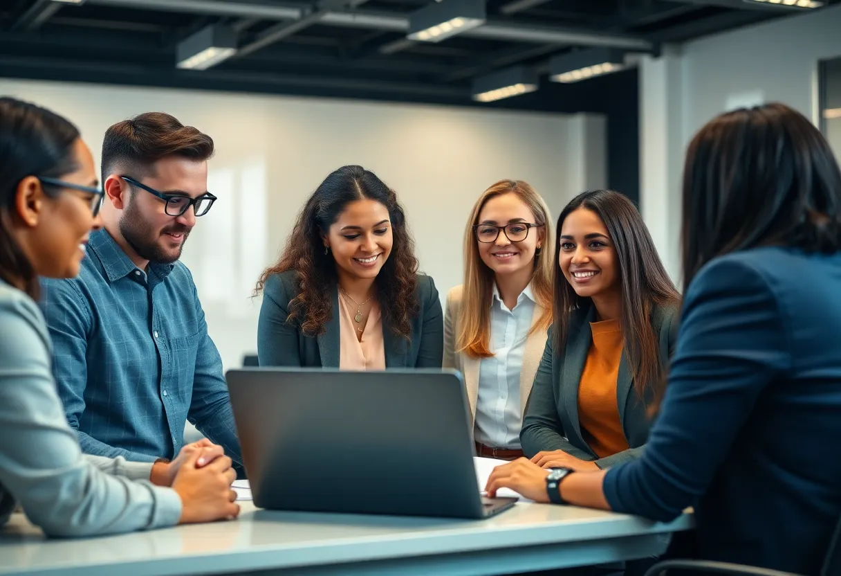 Professionals learning digital marketing in a workshop