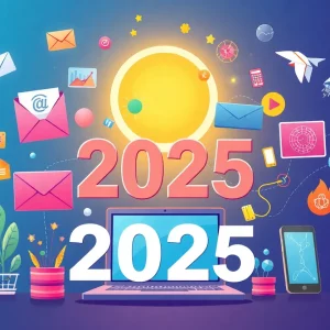 An illustration showcasing the future of digital marketing in 2025.