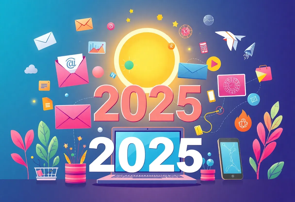 An illustration showcasing the future of digital marketing in 2025.