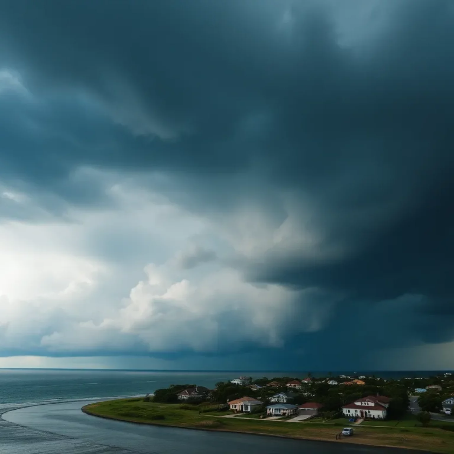 Dark storm clouds over Beaufort County as Hurricane Helene approaches