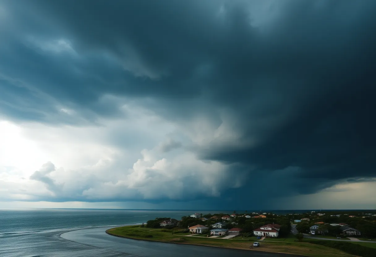 Dark storm clouds over Beaufort County as Hurricane Helene approaches