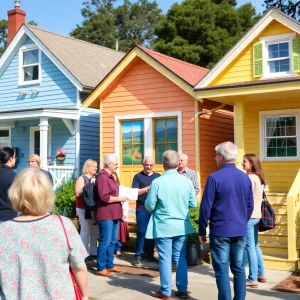 Community members celebrating renovations on St. Helena Island