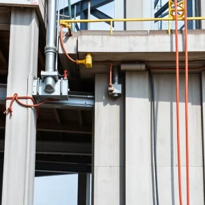 High-quality materials being utilized in structural connections at a construction site.