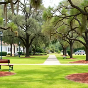 A serene park in Beaufort SC representing community solidarity