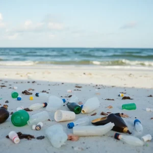 Plastic waste on Beaufort County beach