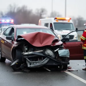 Emergency services responding to a car crash in Beaufort County