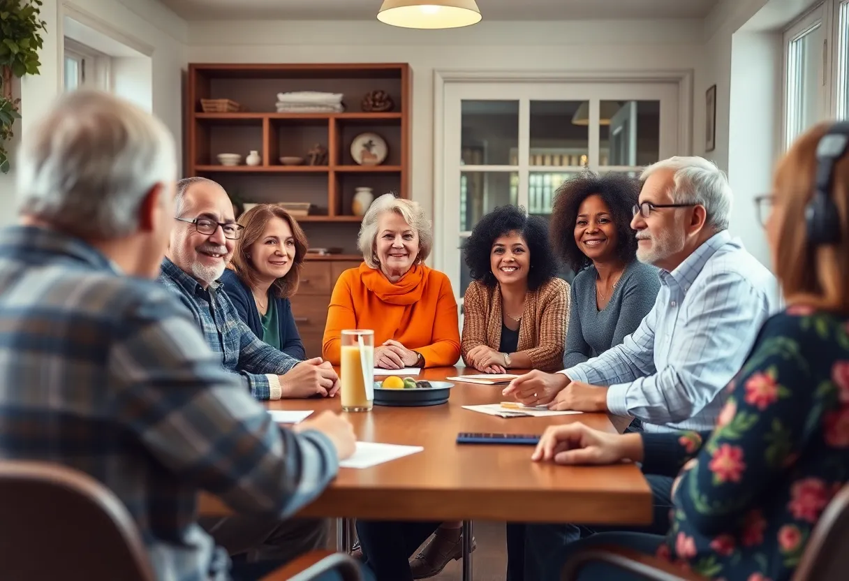 Residents participating in a community meeting