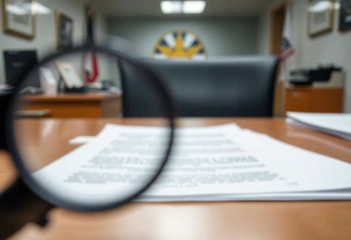 Official documents and county emblem representing Beaufort County investigation