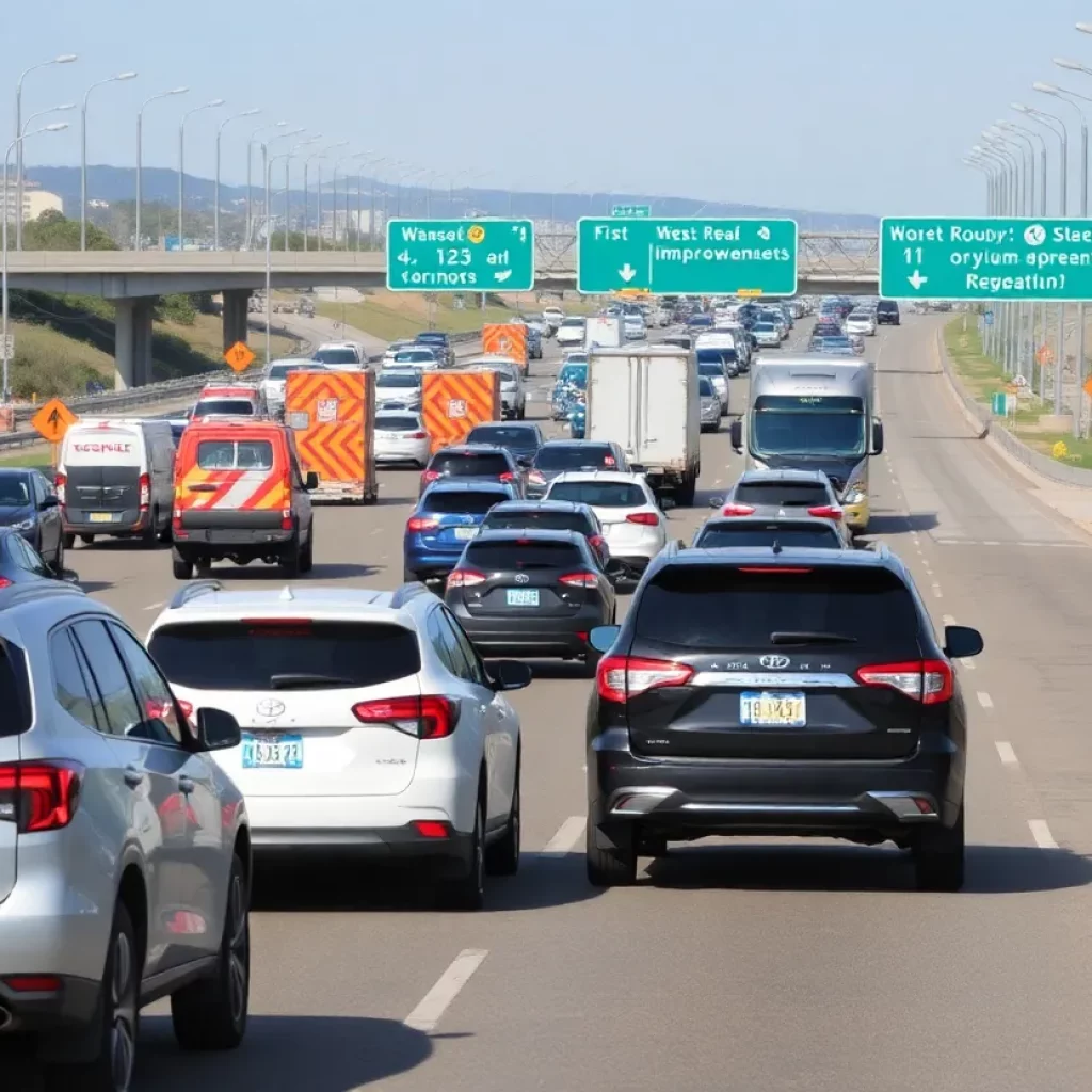 Heavy traffic congestion on a highway in Beaufort County