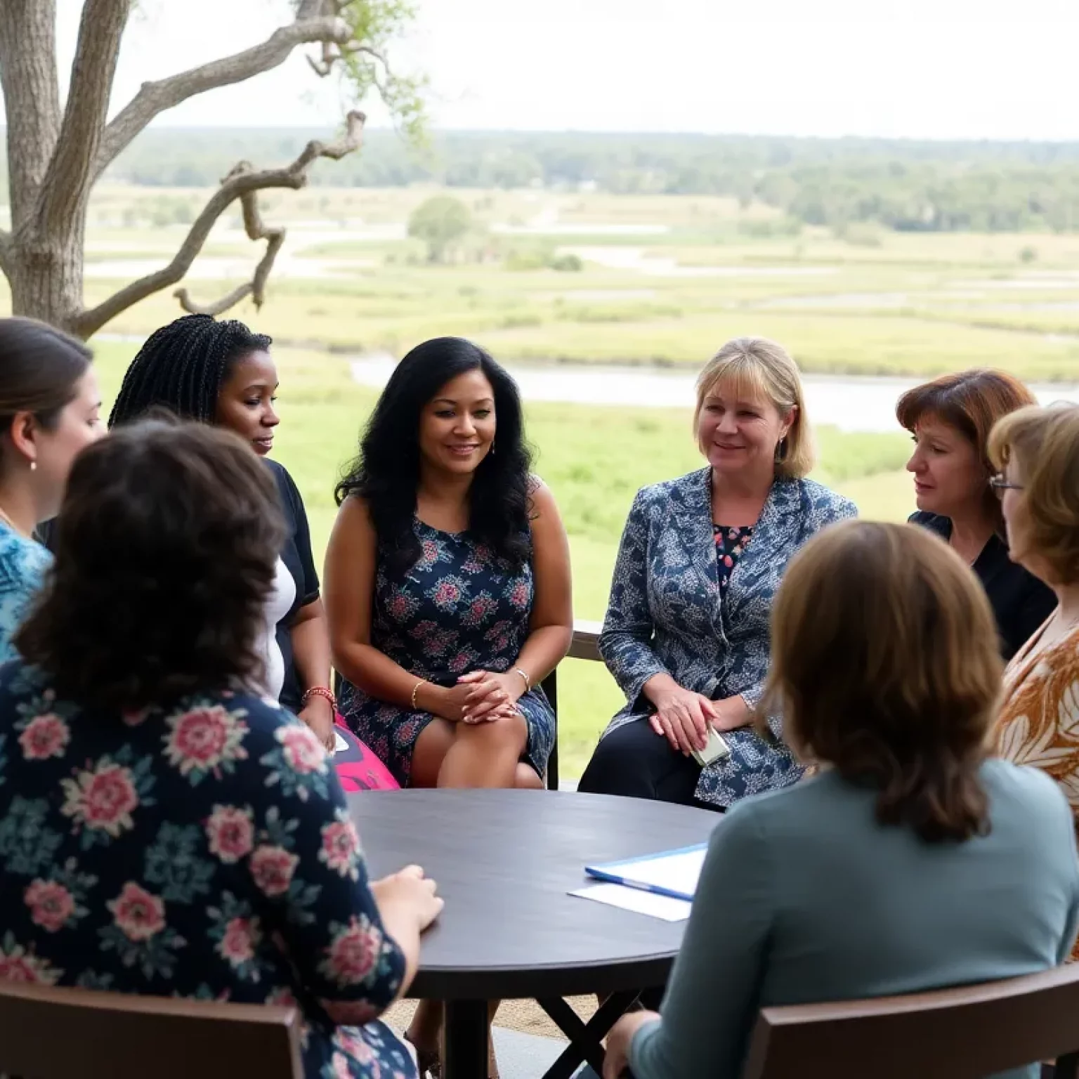 Women leaders discussing community issues in Beaufort County