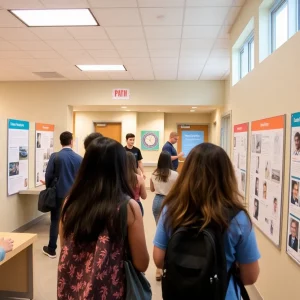 Students exploring healthcare careers at Beaufort Memorial PATH Career Development Center