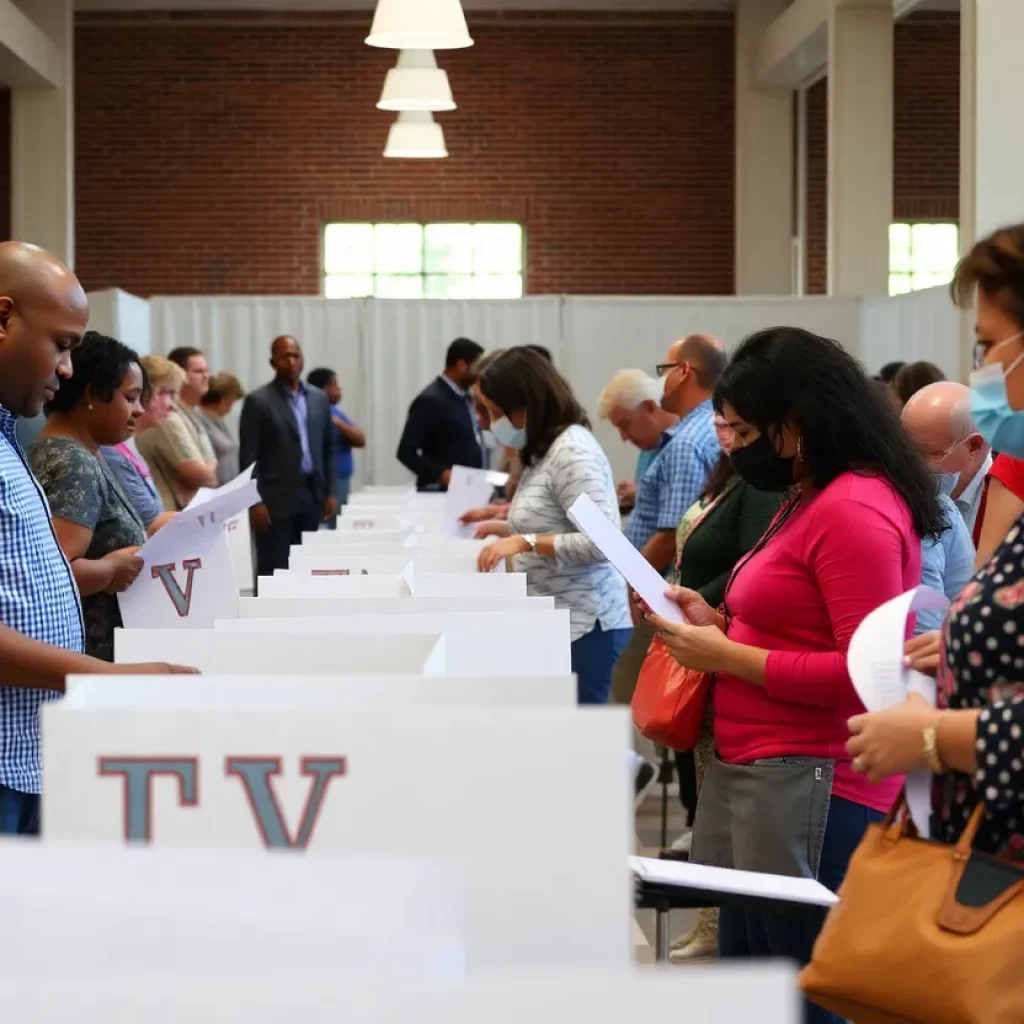 Voters participating in polling for South Carolina primaries