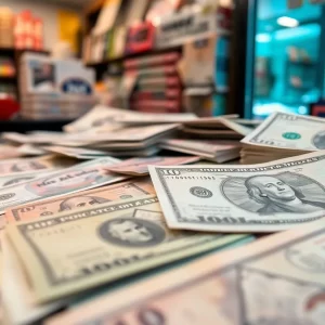 Display of prop money in a retail environment