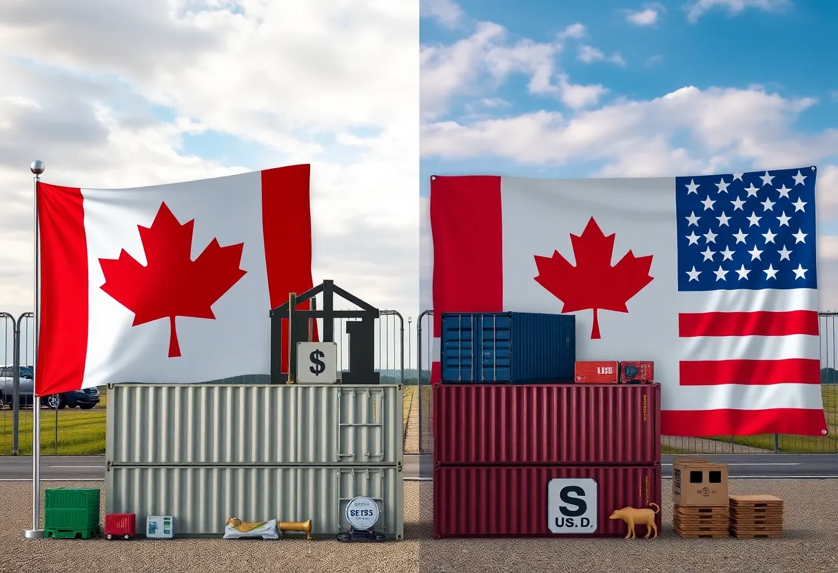 Visual representation of trade tensions between Canada and the U.S.