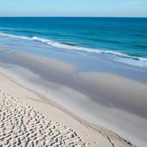 Cold snap affecting Charleston coastline with empty beach