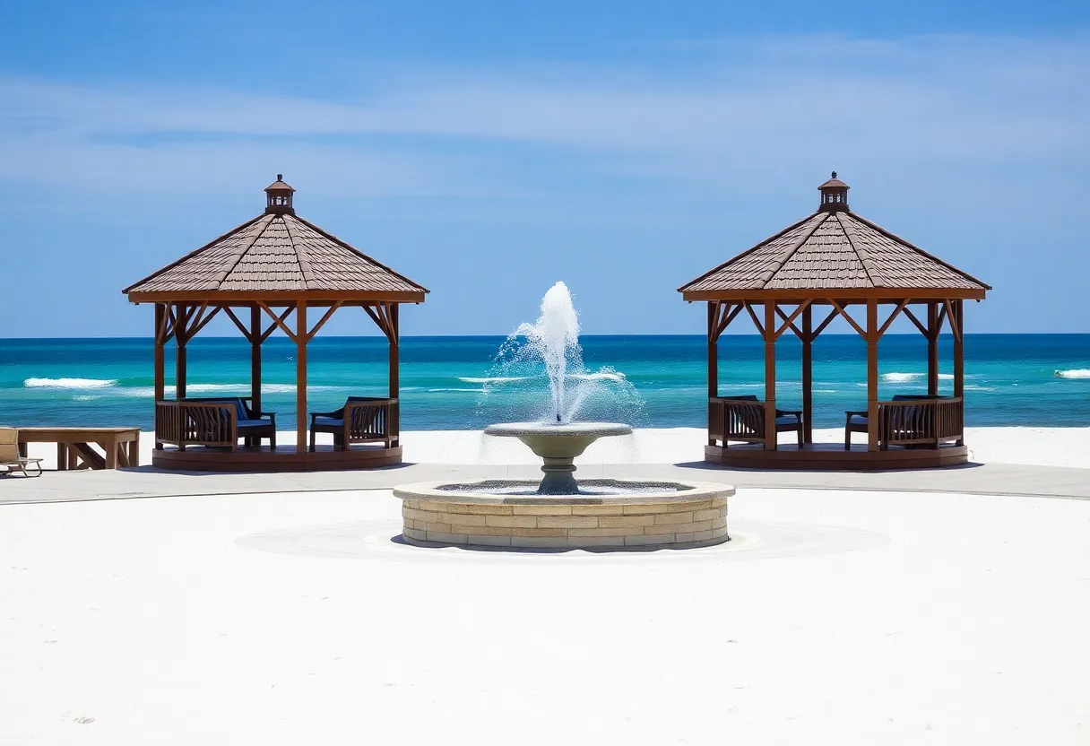 A scenic view of Coligny Beach with bluest waters and bright white sand.