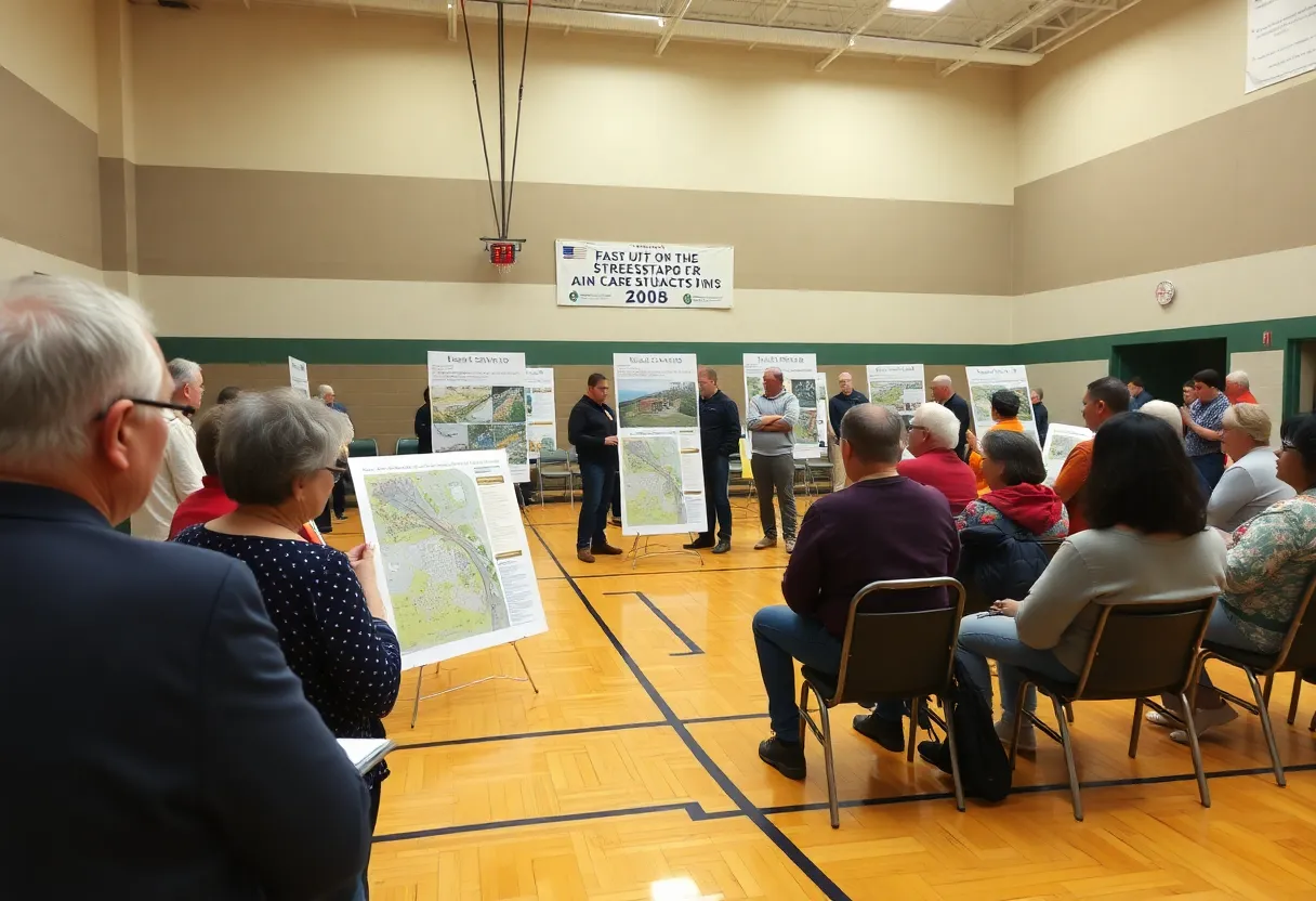 Residents discussing streetscape improvements at Lady's Island Middle School