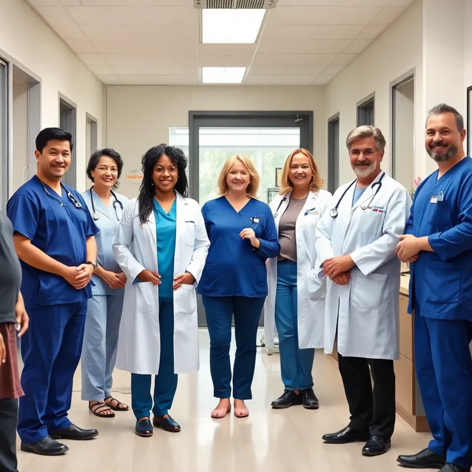 Healthcare professionals collaborating in a gastroenterology practice.