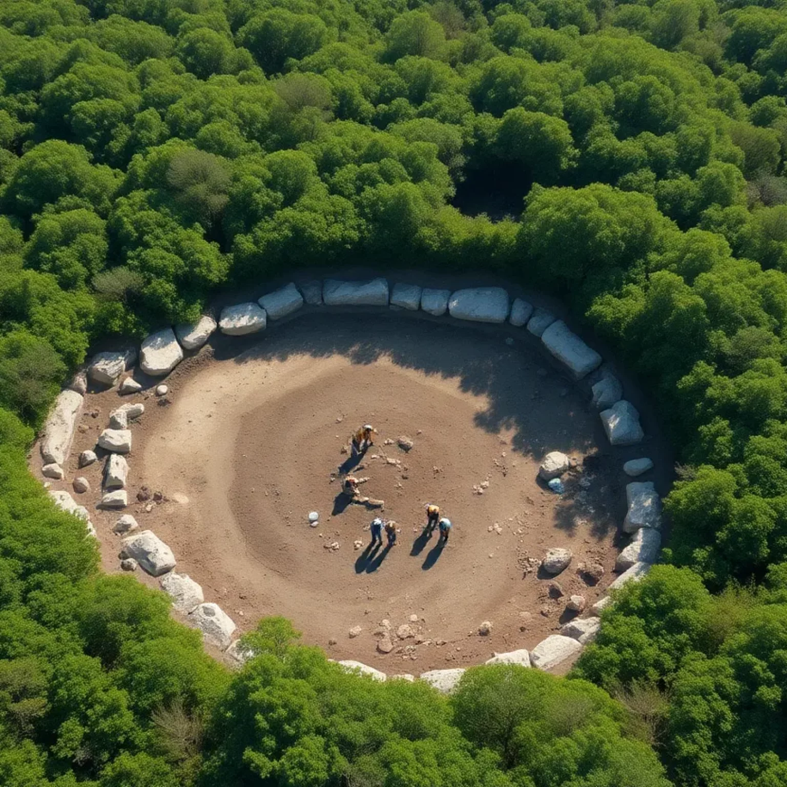 Archaeologists digging at the Green Shell Enclosure on Hilton Head Island.