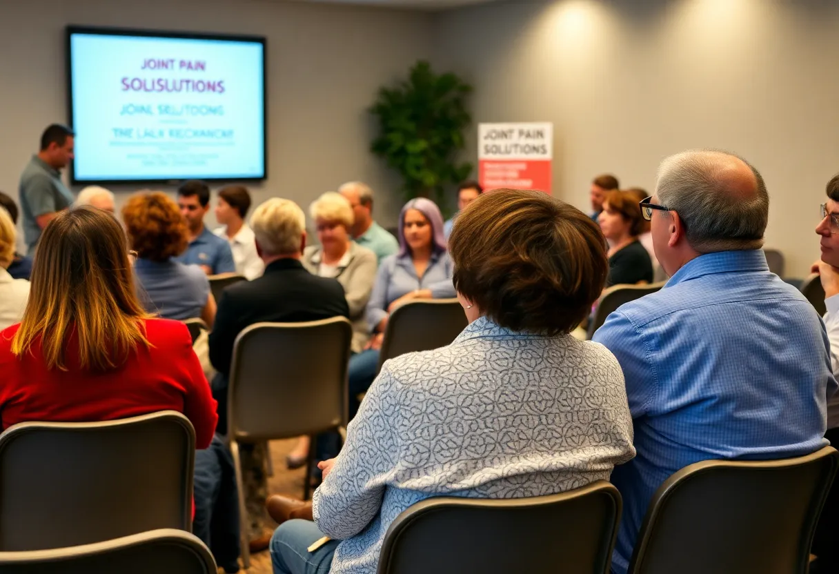 Participants engaged in a seminar about joint pain solutions